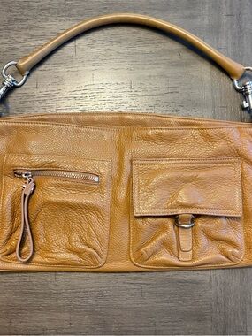 Tan Buttery Soft Leather Shoulder Bag. Paola by Perina